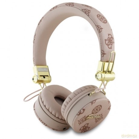Słuchawki nauszne Bluetooth Guess Peony Script Round Shape ENC - brązowe
