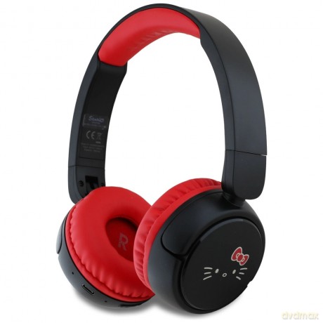 Słuchawki nauszne Hello Kitty Face Logo Bluetooth - czerwone