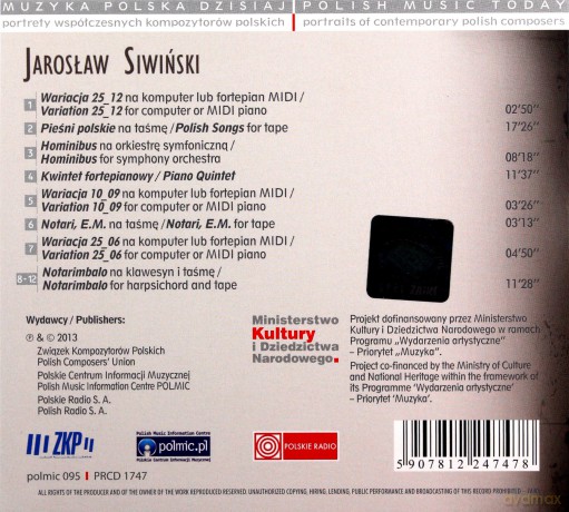Jarosław Siwiński: Muzyka Polska Dzisiaj. Portrety Współczesnych Kompozytorów Polskich [CD]