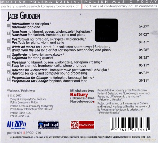 Jacek Grudzień: Muzyka Polska Dzisiaj. Portrety Współczesnych Kompozytorów Polskich [CD]