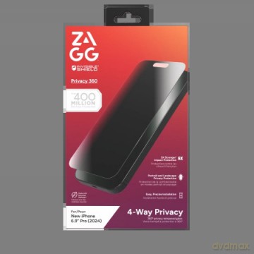 Szkło prywatyzujące ZAGG InvisibleShield Glass Elite Privacy 360 na iPhone 16 Pro Max