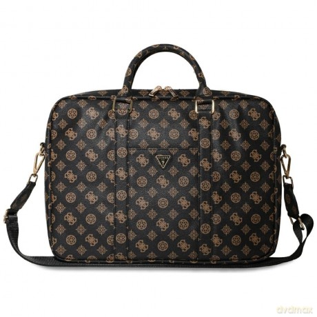 Torba Guess 4G Peony Front Pocket Zipper Triangle Logo na laptopa 16" - czarna