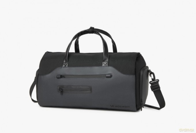 Torba podróżna Wozinsky Premium na garnitur z kieszenią na mokre rzeczy (45 l) - czarna