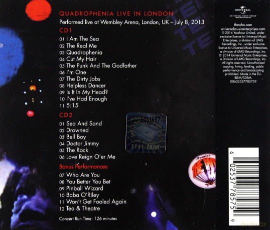 The Who: Quadrophenia - Live In London [2CD]