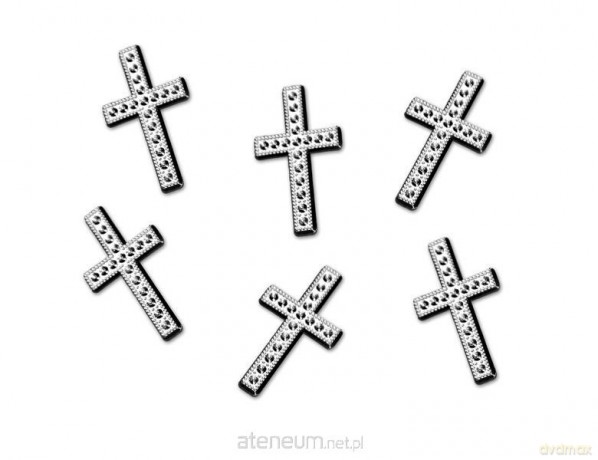 Aplikacje Krzyż srebrny 27mm 25szt