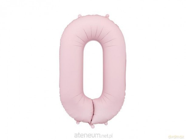 Balon foliowy cyfra 0 86cm jasny różowy