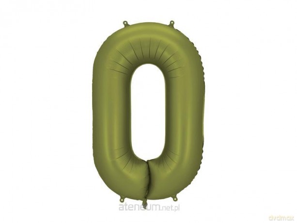 Balon foliowy cyfra 0 86cm oliwkowy