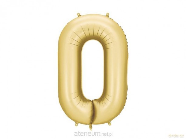 Balon foliowy cyfra 0 86cm złoty