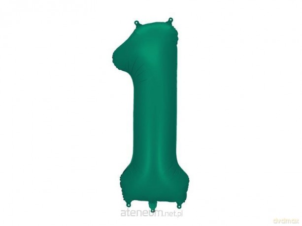 Balon foliowy cyfra 1 86cm butelkowa zieleń