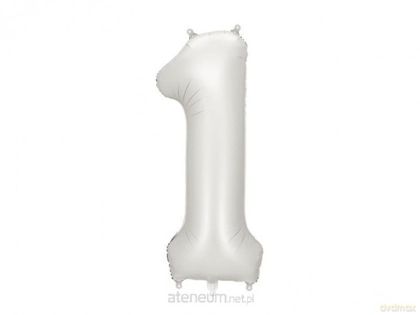 Balon foliowy cyfra 1 86cm srebrny