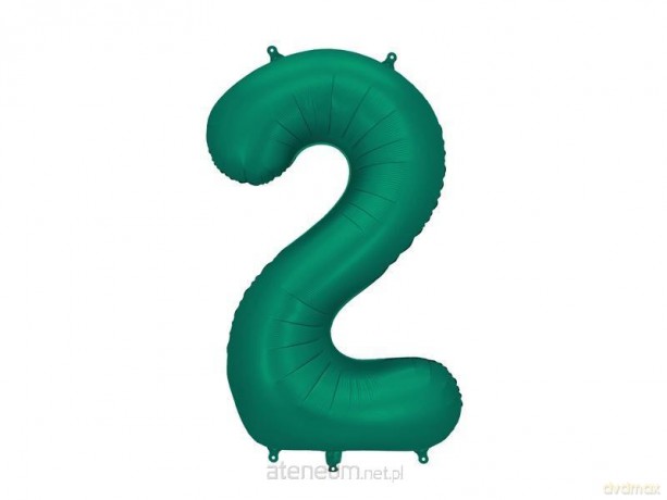 Balon foliowy cyfra 2 86cm butelkowa zieleń