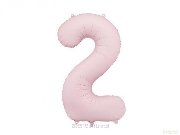 Balon foliowy cyfra 2 86cm jasny różowy