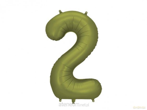 Balon foliowy cyfra 2 86cm oliwkowy