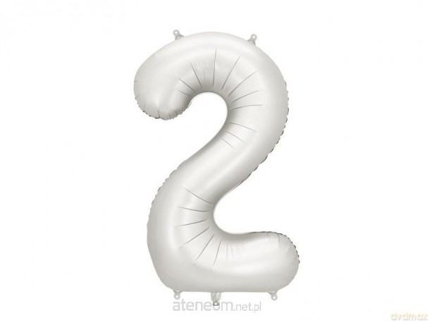 Balon foliowy cyfra 2 86cm srebrny