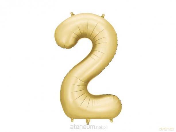 Balon foliowy cyfra 2 86cm złoty
