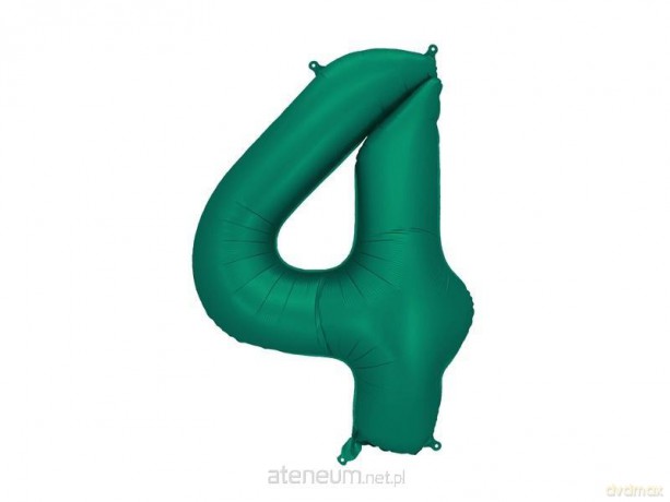 Balon foliowy cyfra 4 86cm butelkowa zieleń
