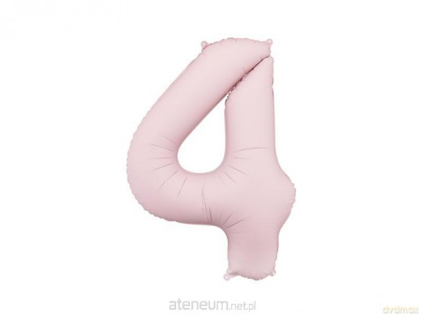 Balon foliowy cyfra 4 86cm jasny różowy
