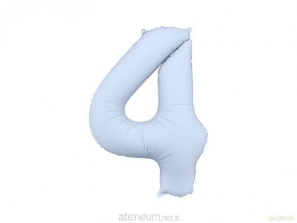 Balon foliowy cyfra 4 86cm mglisty niebieski