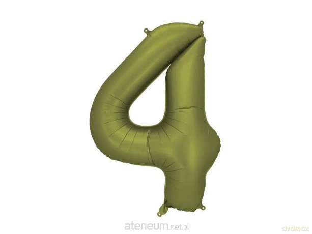 Balon foliowy cyfra 4 86cm oliwkowy