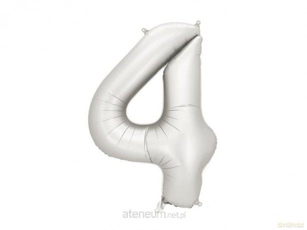 Balon foliowy cyfra 4 86cm srebrny