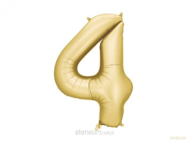 Balon foliowy cyfra 4 86cm złoty