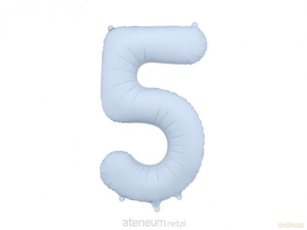 Balon foliowy cyfra 5 86cm mglisty niebieski