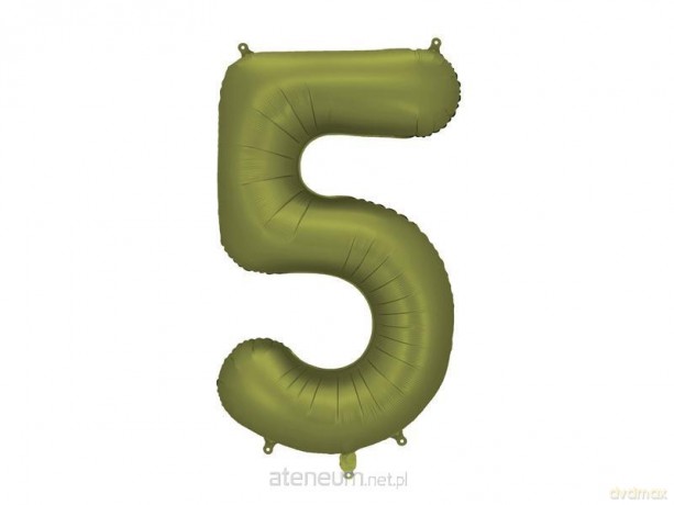 Balon foliowy cyfra 5 86cm oliwkowy