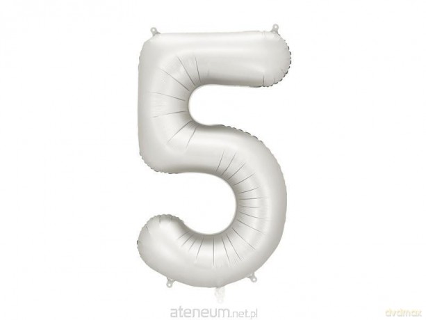 Balon foliowy cyfra 5 86cm srebrny