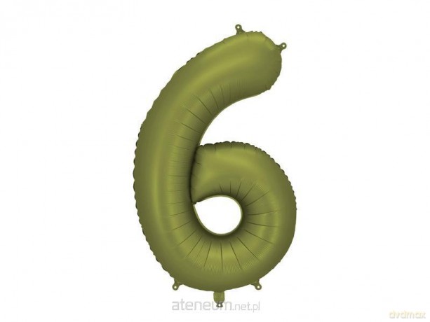 Balon foliowy cyfra 6 86cm oliwkowy