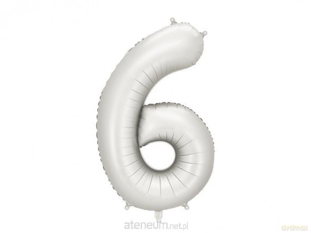 Balon foliowy cyfra 6 86cm srebrny