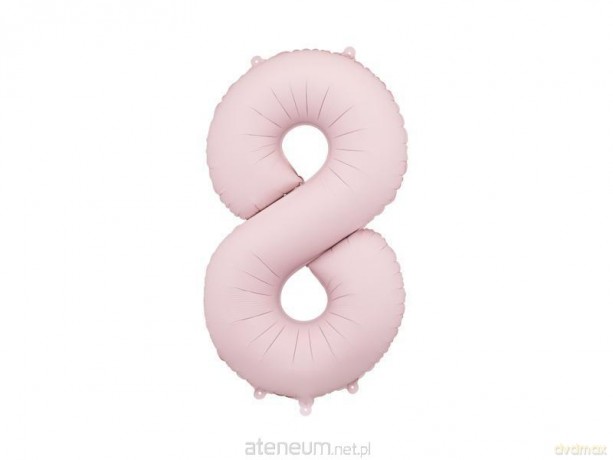 Balon foliowy cyfra 8 86cm jasny różowy
