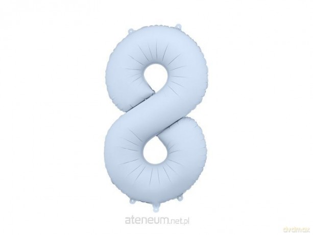 Balon foliowy cyfra 8 86cm mglisty niebieski