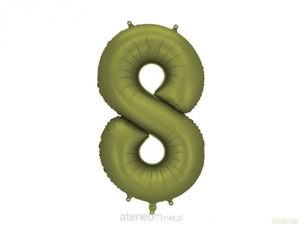 Balon foliowy cyfra 8 86cm oliwkowy