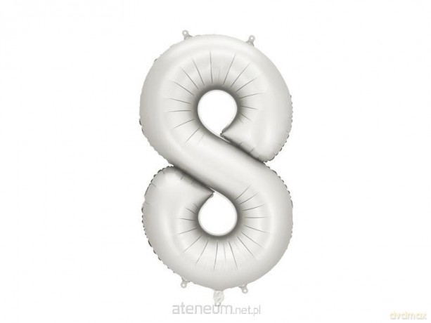 Balon foliowy cyfra 8 86cm srebrny