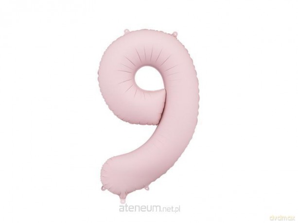 Balon foliowy cyfra 9 86cm jasny różowy