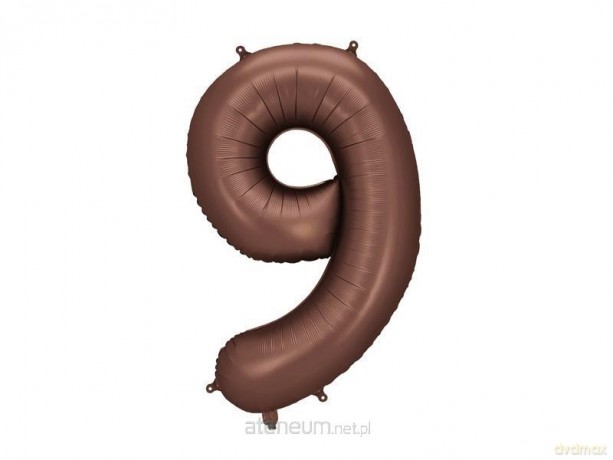 Balon foliowy cyfra 9 86cm mocca