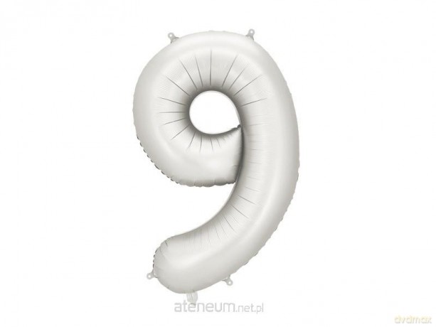 Balon foliowy cyfra 9 86cm srebrny