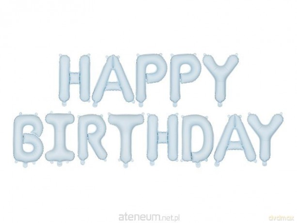 Balon foliowy Happy Birthday 340x35cm niebieski