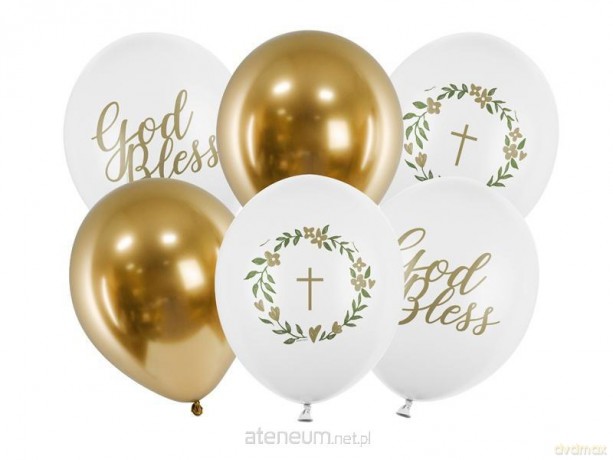 Balony 30cm God Bless Pastel Pure White 50szt