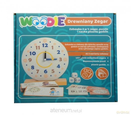 Drewniany zegar Woodie 3w1
