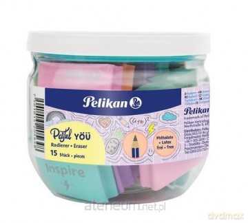 Gumka do ścierania pastel mix (15szt)