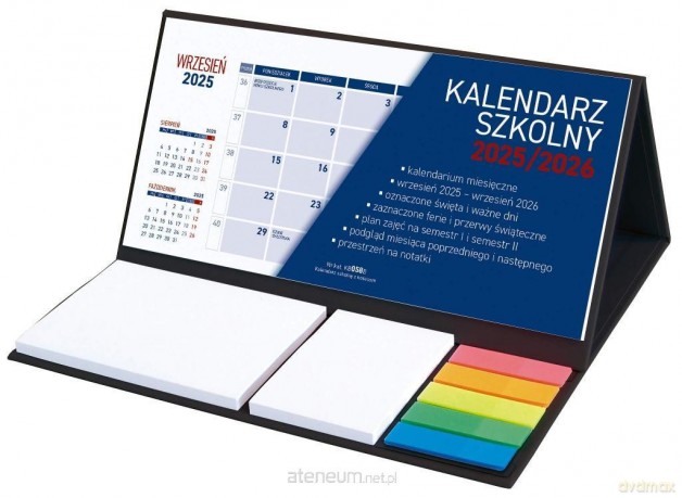 Kalendarz 2025/26 szkolny z notesem czarny [KALENDARZ]