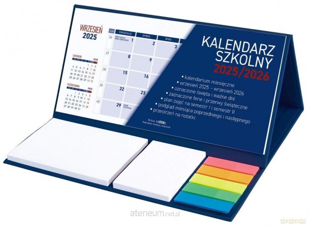 Kalendarz 2025/26 szkolny z notesem granat [KALENDARZ]