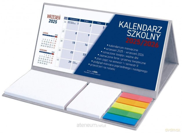 Kalendarz 2025/26 szkolny z notesem szary [KALENDARZ]