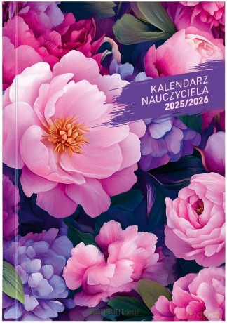Kalendarz nauczyciela 2025/26 A5 tygodniowy PCV Kwiaty [KALENDARZ]