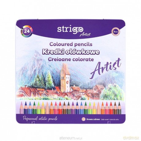 Kredki ołówkowe okrągłe Artist 24 kolory