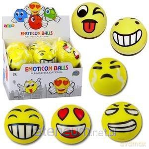 Piłka do odbijania Emotka żółta 10cm MIX