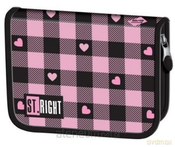 Piórnik dwuklapkowy bez wyposażenia Pink Checkered
