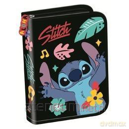 Piórnik dwuklapkowy bez wyposażenia Stitch black