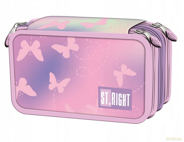 Piórnik potrójny z wyposażeniem PC5 Pink Butterfl